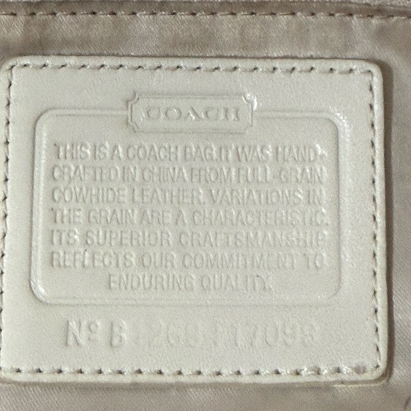 Coach North South Woven Leather Tote Bag Cream Shoulder Bag F10798 - Picture 8 of 15